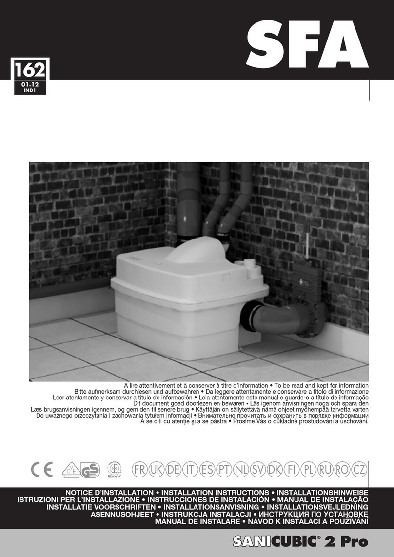 SFA SANICUBIC 2 PRO installation instructions