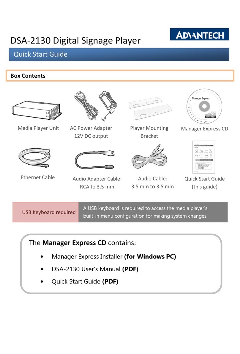 Advantech DSA-2130 quick start guide
