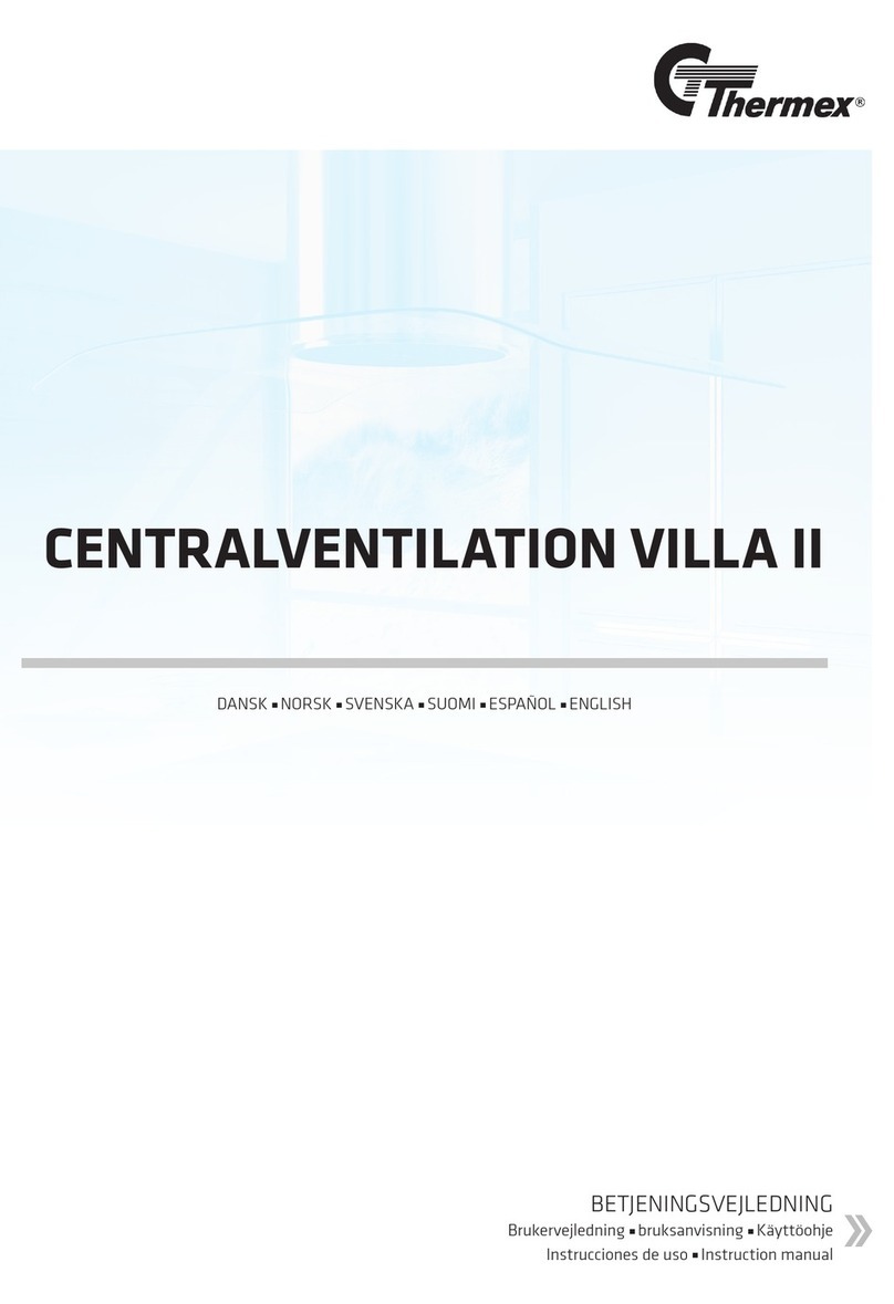 THERMEx CENTRALVENTILATION VILLA II manual