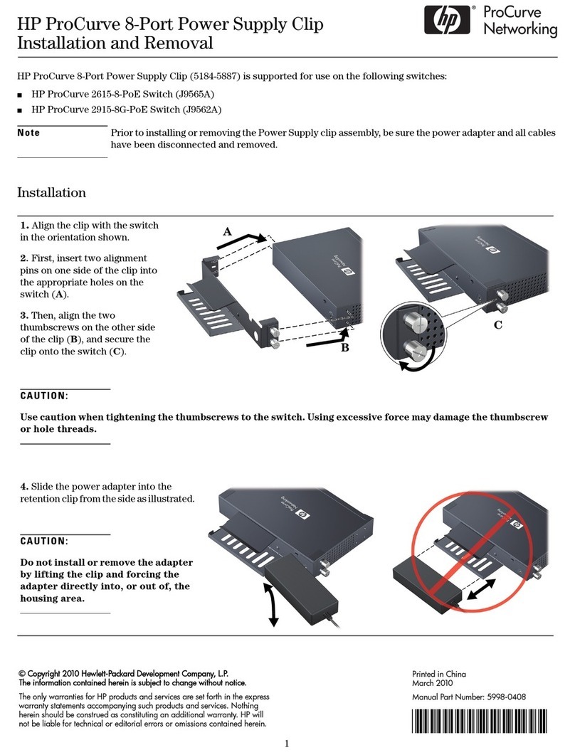 HP ProCurve 1600M Installation and Removal