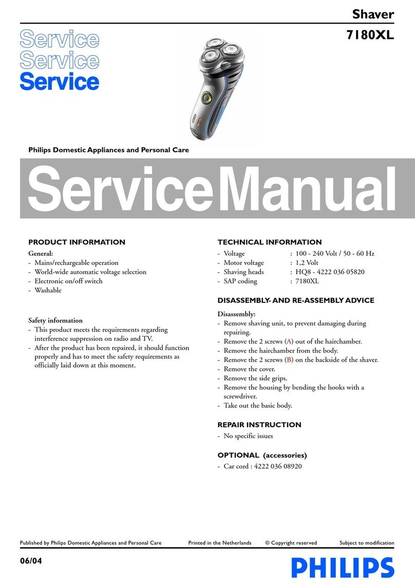 Philips Norelco 7180XL User manual Philips Norelco 7180XL User manual