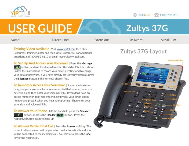 Zultys 37G User manual