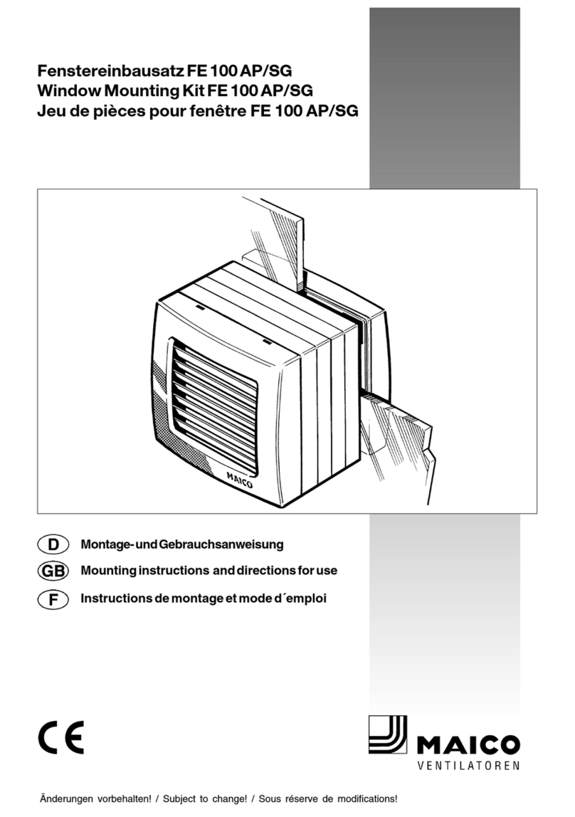 Maico FE 100 SG Mounting Instructions and Directions for Use