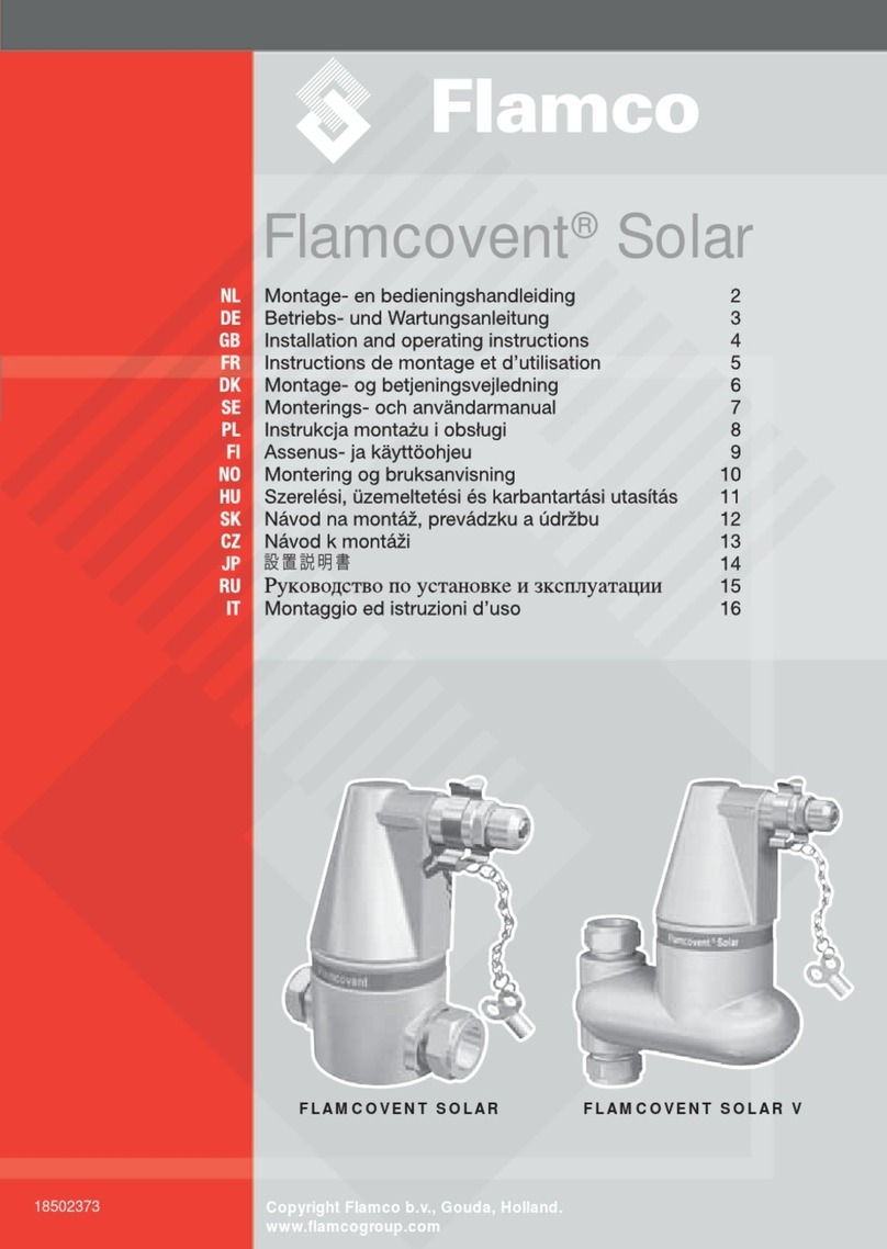flamco Flamcovent Solar Installation and operating instructions