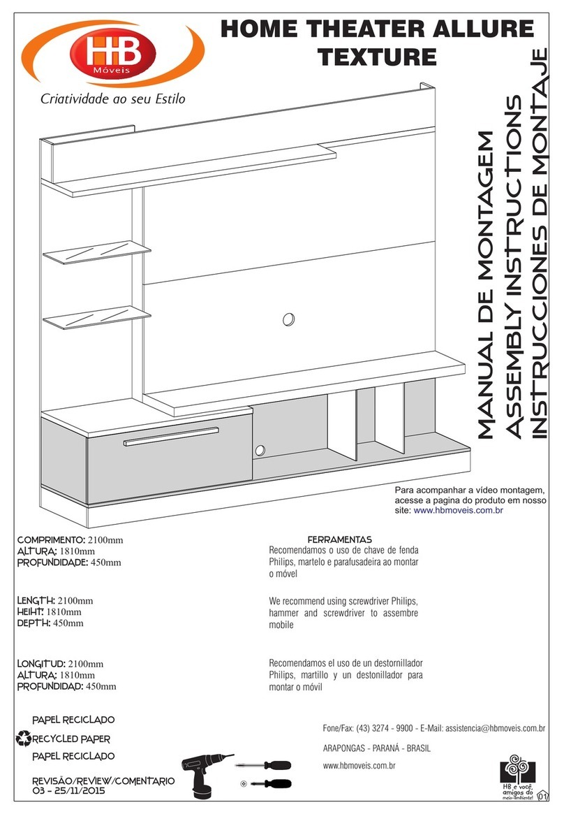 HB Moveis HOME THEATER ALLURE TEXTURE Assembly instructions