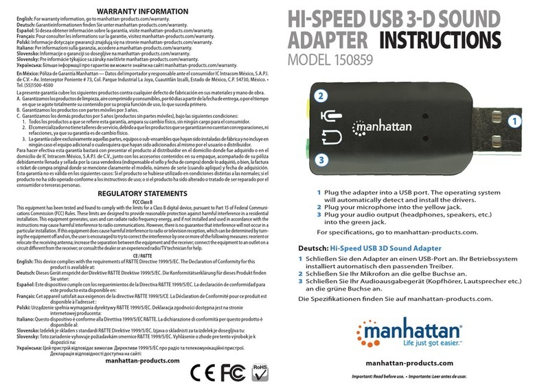 Manhattan 150859 User manual Manhattan 150859 User manual