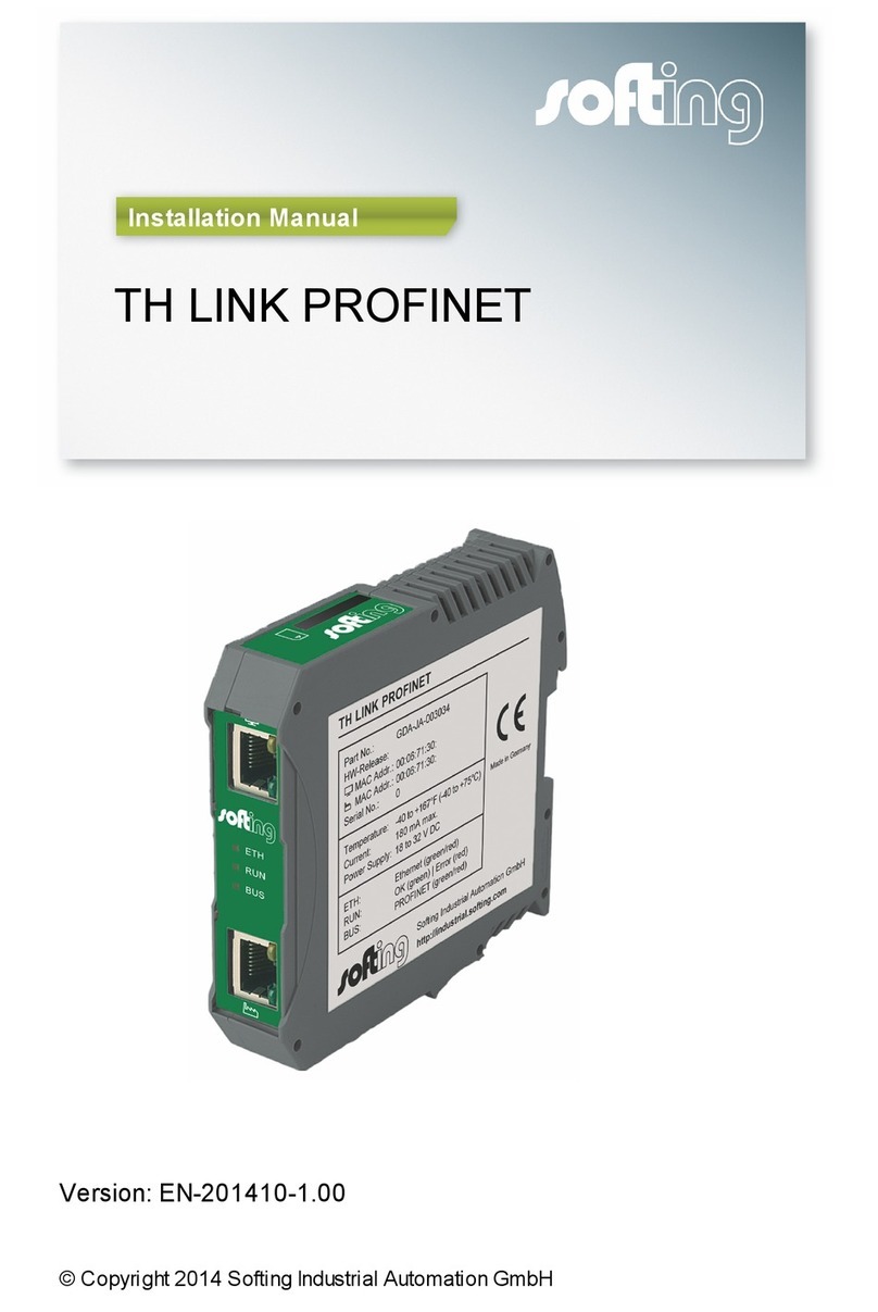 Softing TH LINK PROFINET installation manual Softing TH LINK PROFINET installation manual