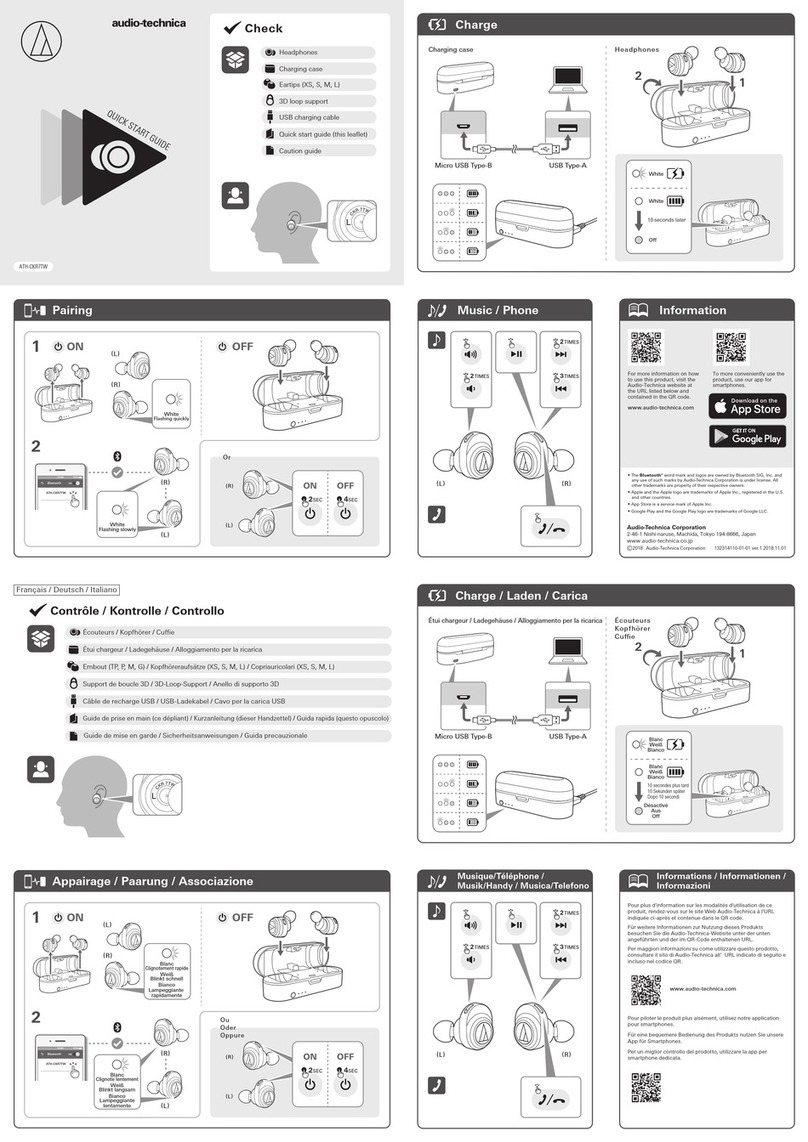 Audio Technica ATH-CKR7TW User manual