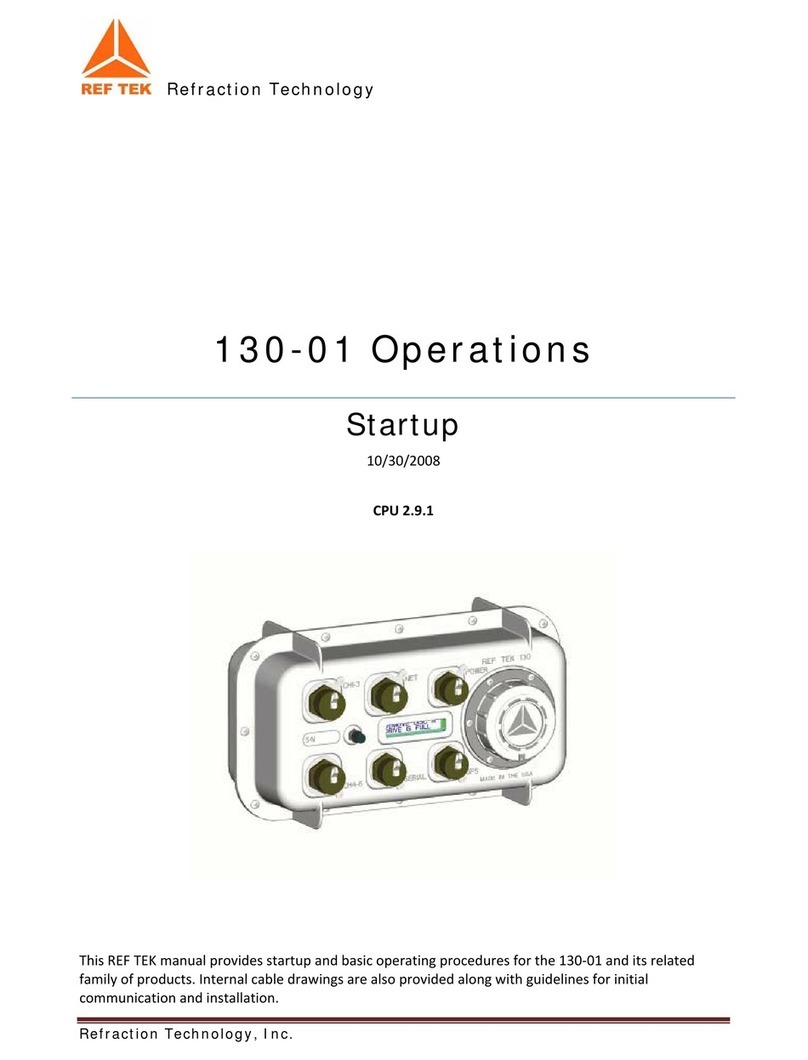 Refraction Technology 130-01 Operation manual