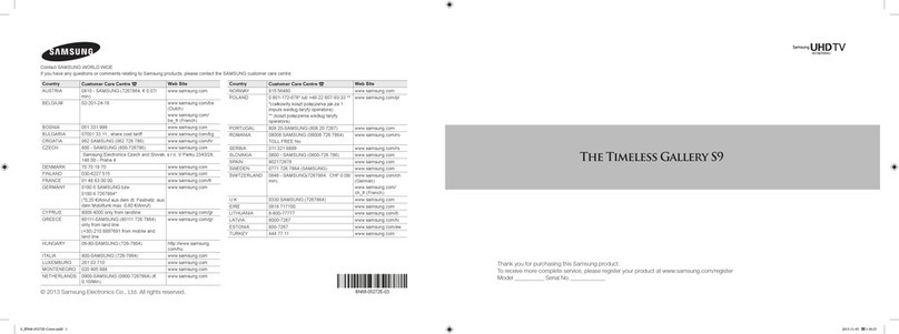 Samsung Timeless Gallery S9 Series User manual