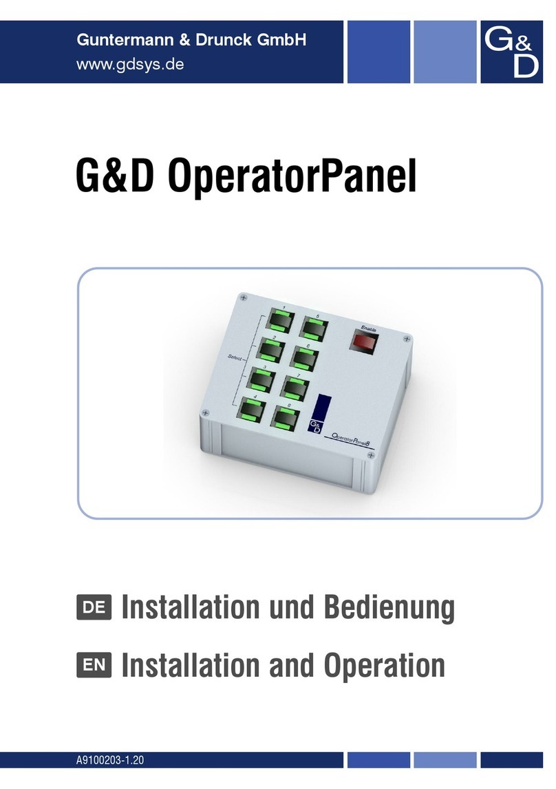 G&D OperatorPanel Installation and operation