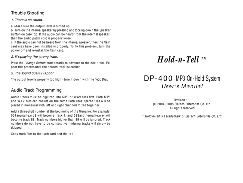 Eletech Hold-n-Tell DP-400 user manual