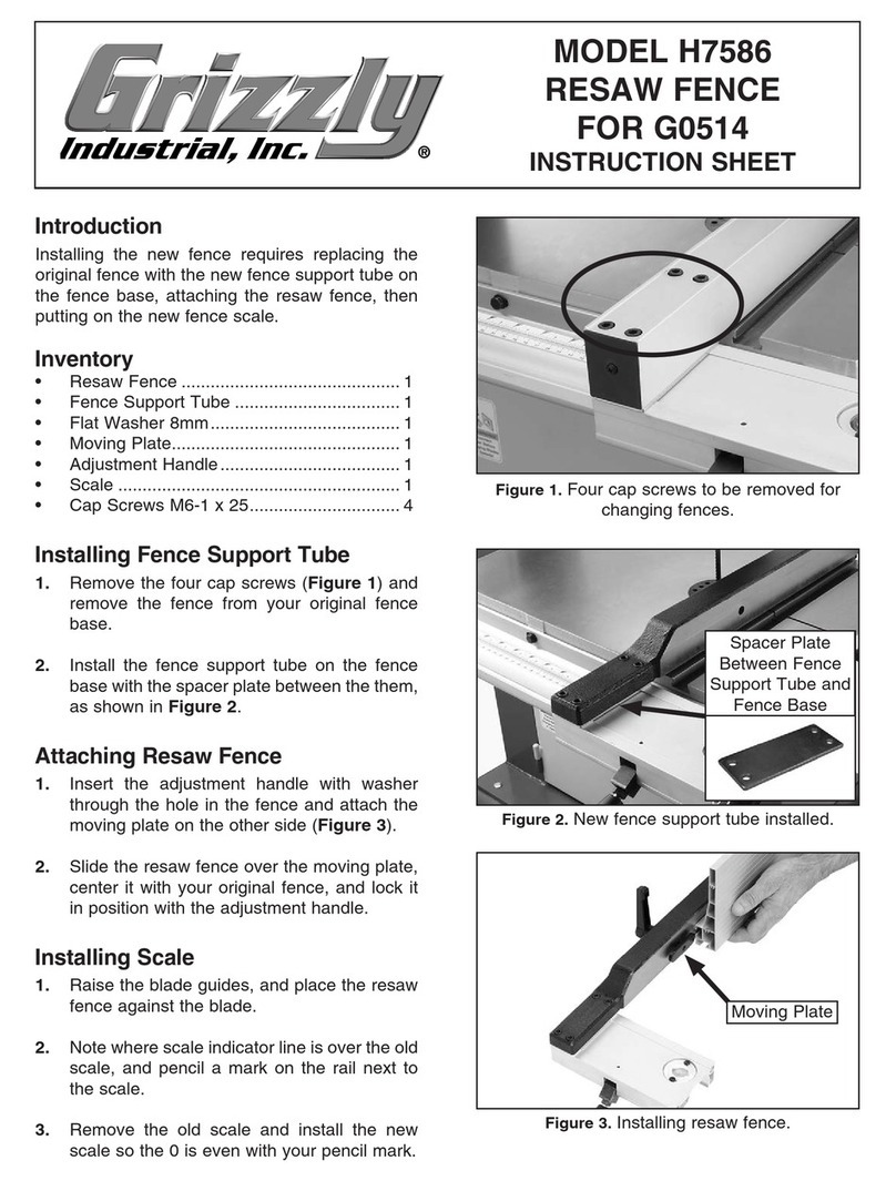 Grizzly H7586 instruction sheet