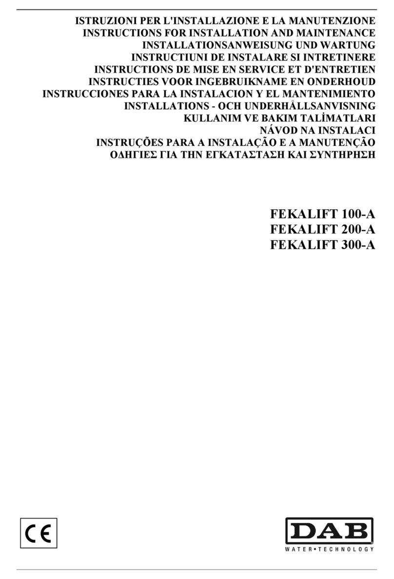 DAB FEKALIFT 100-A Instruction for installation and maintenance