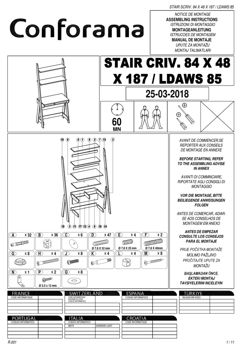 CONFORAMA LDAWS 85 Assembling instructions