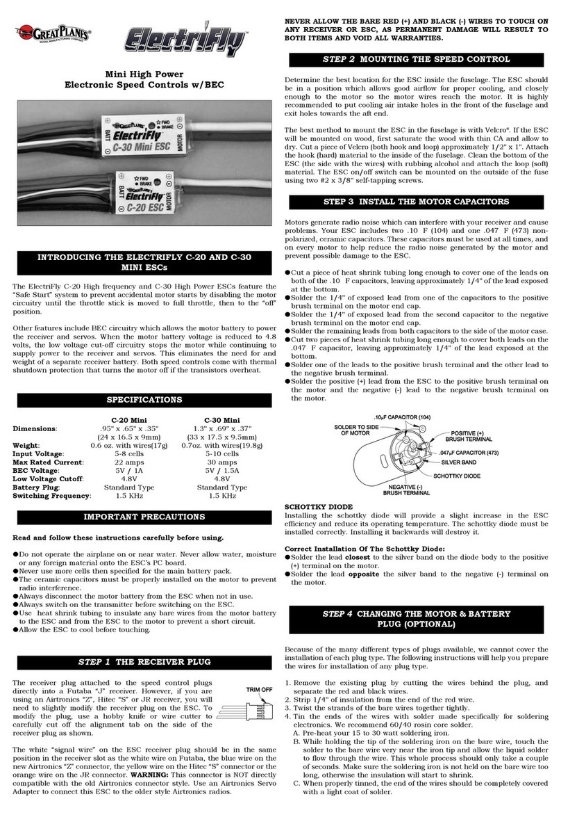 GREAT PLANES ElectriFly C-30 Mini User manual