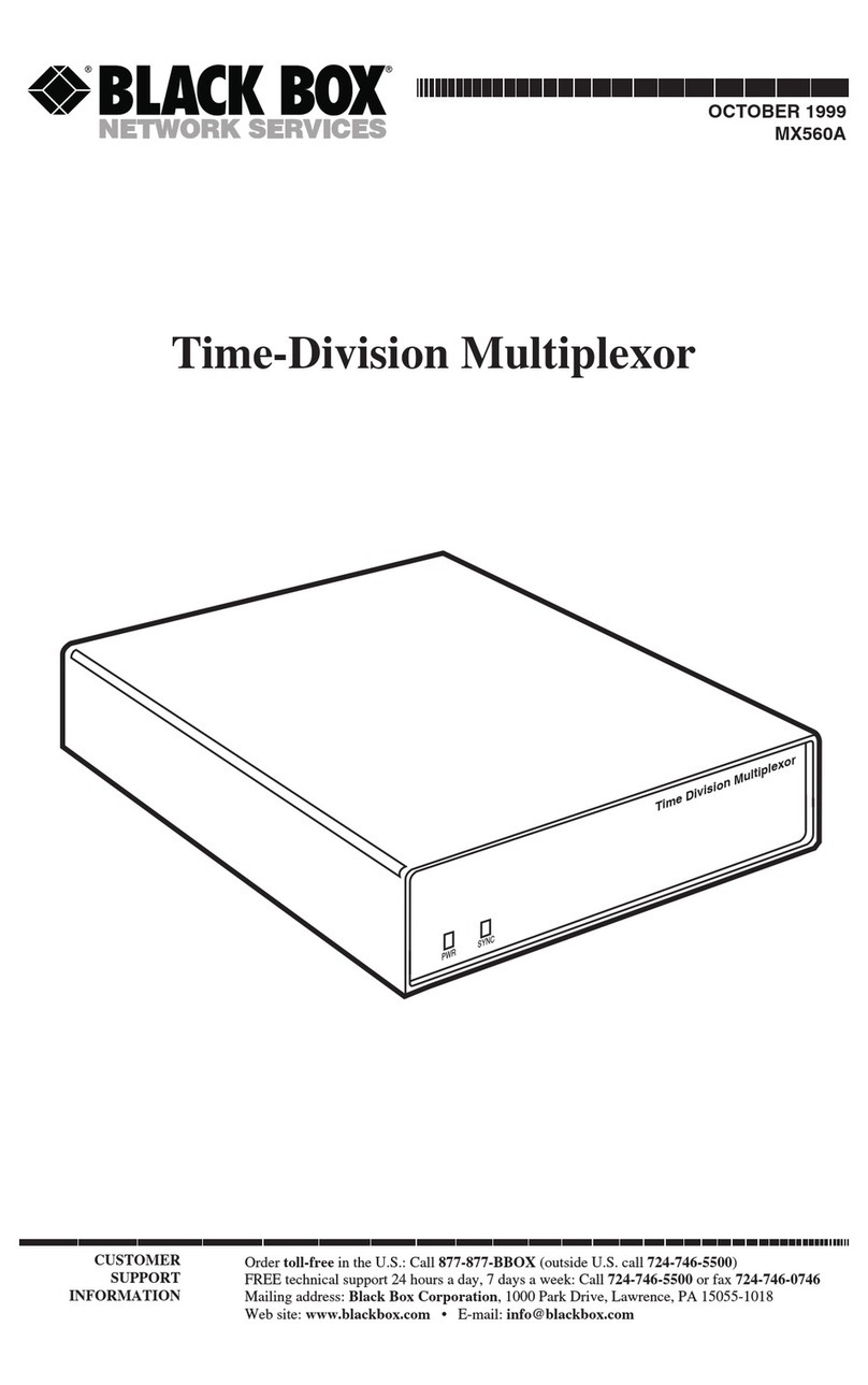 Black Box Time-Division Multiplexor User manual