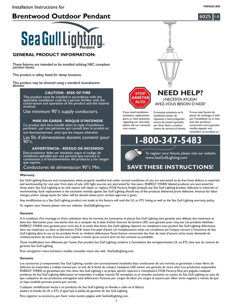 Sea gull lighting Brentwood 6025 installation instructions Sea gull lighting Brentwood 6025 installation instructions