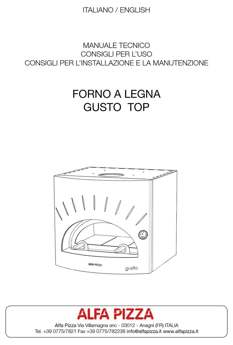 Alfa Pizza GUSTO TOP TECHNICAL MANUAL, USERS GUIDE, INSTALLATION AND MAINTENANCE INSTRUCTIONS
