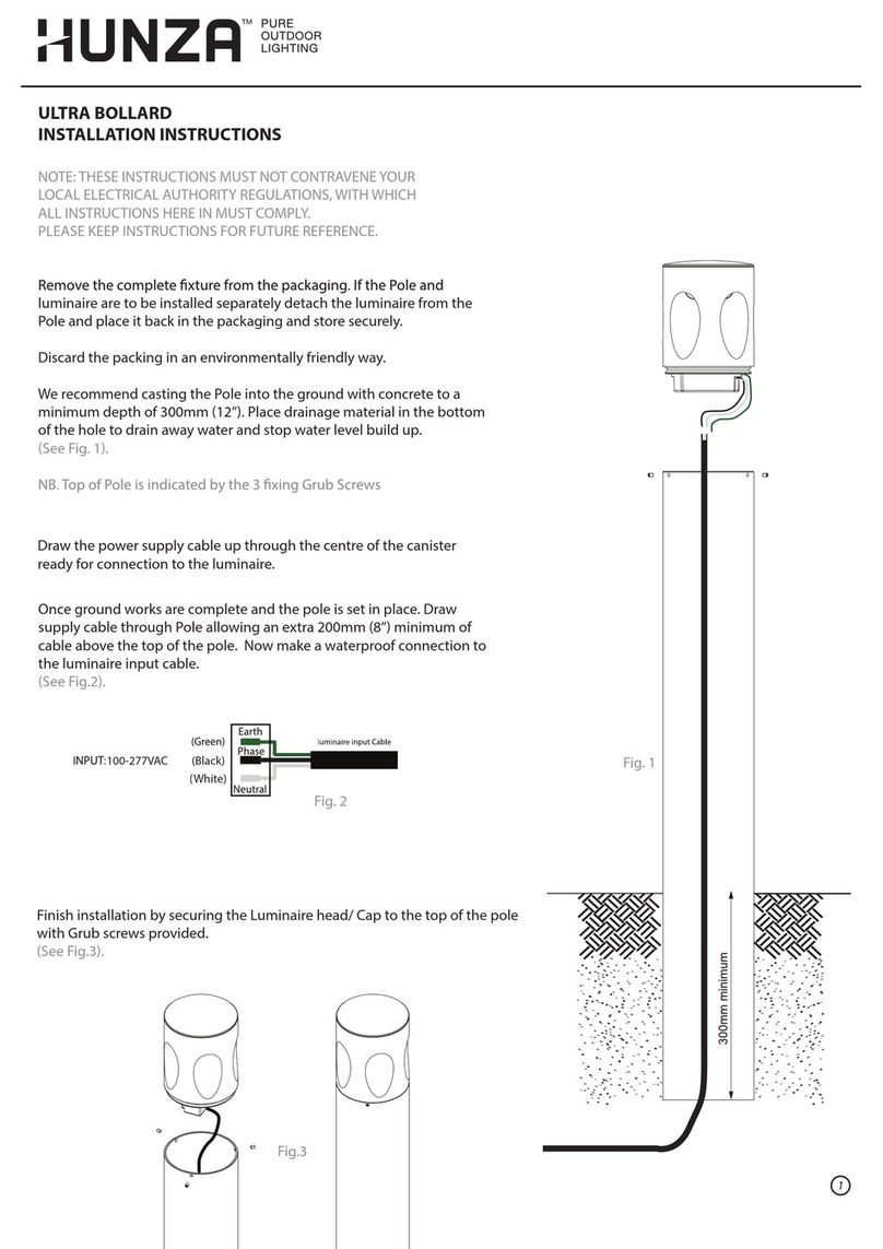 Hunza ULTRA BOLLARD installation instructions Hunza ULTRA BOLLARD installation instructions