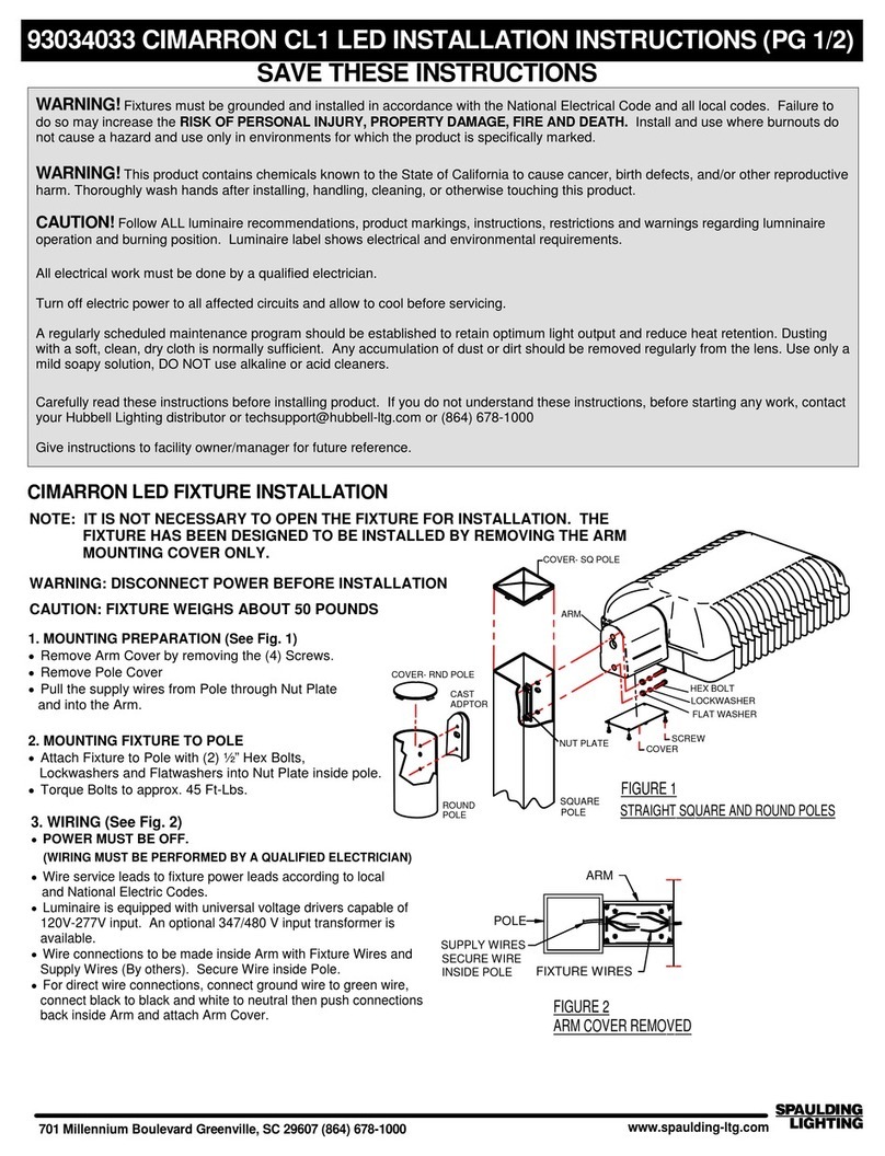 Spaulding Lighting CIMARRON CL1 installation instructions Spaulding Lighting CIMARRON CL1 installation instructions