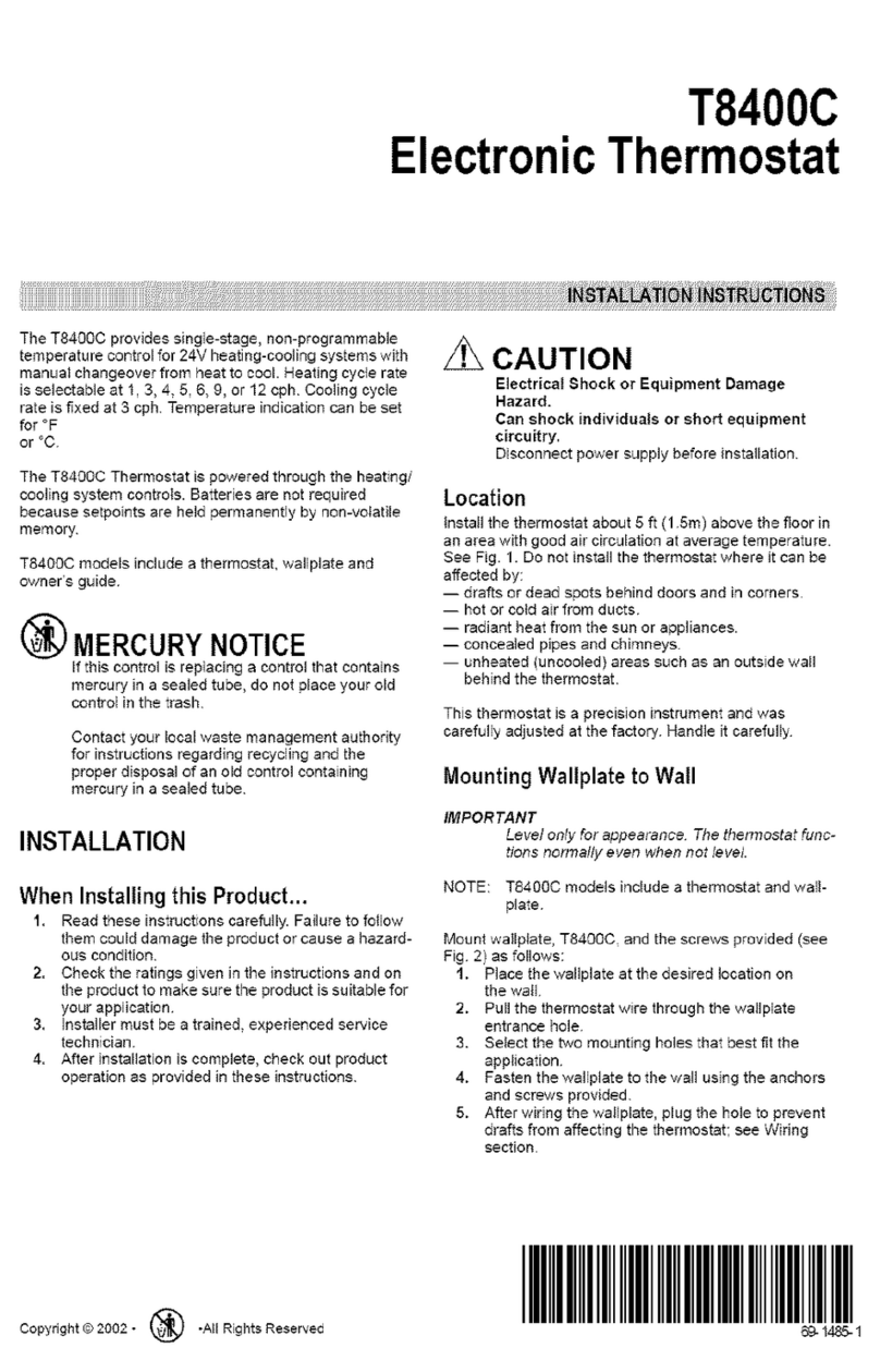 Honeywell TRADELINE T8400C User manual