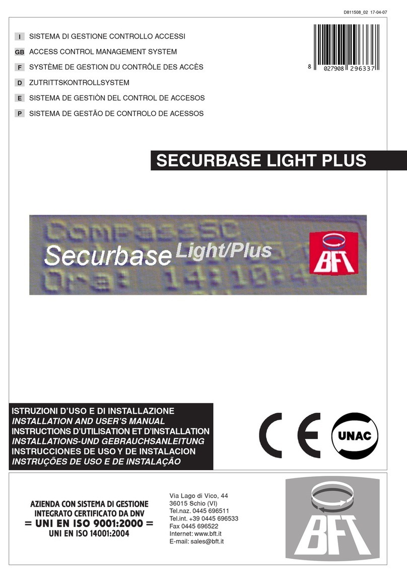 BFT SECURBASE LIGHT PLUS Installation and user manual