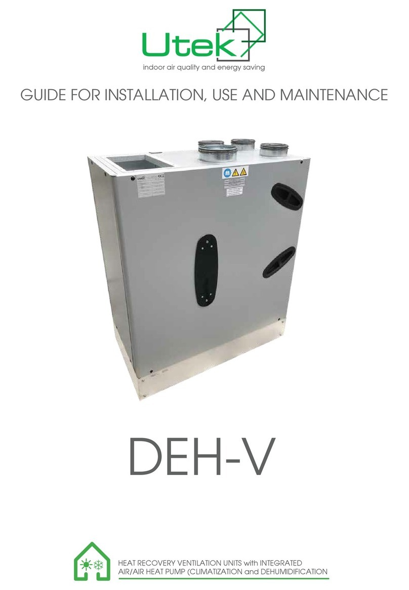 UTEK DEH-V Series GUIDE FOR INSTALLATION, USE AND MAINTENANCE