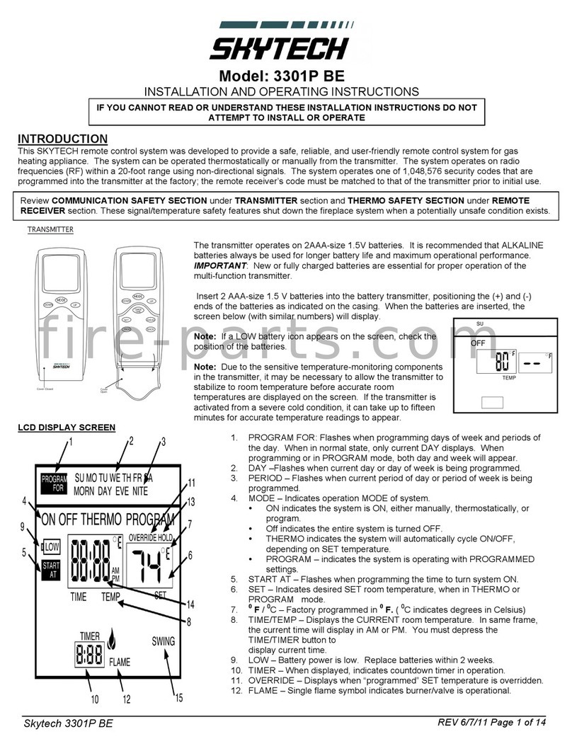 Skytech 3301P BE Installation and operating instructions