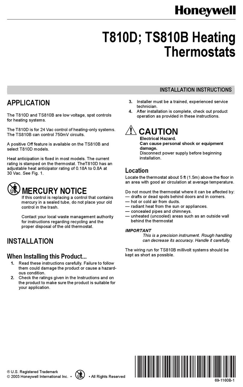 Honeywell T810D installation instructions