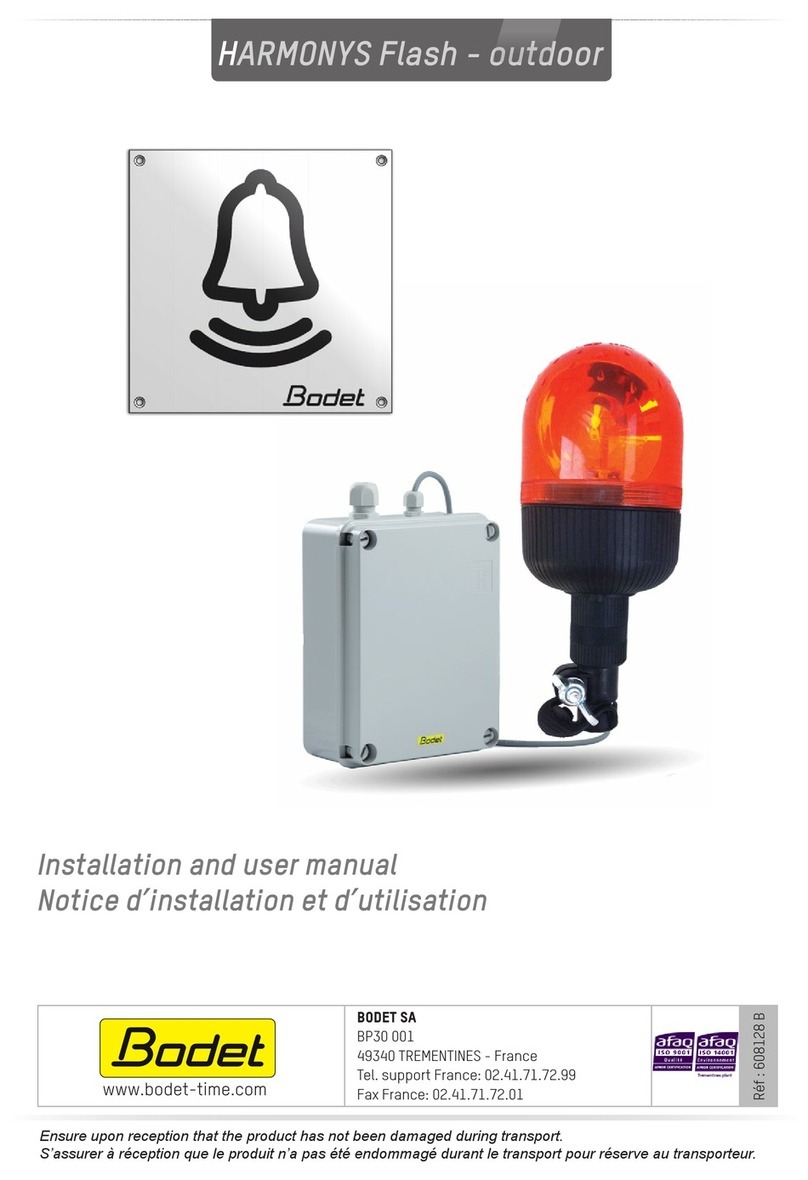 Bodet HARMONYS Flash Installation and user manual