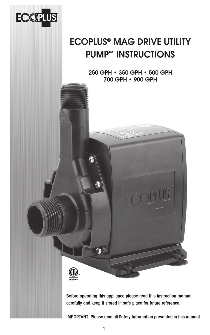 Ecoplus MAG DRIVE UTILITY PUMP 250 GPH instructions