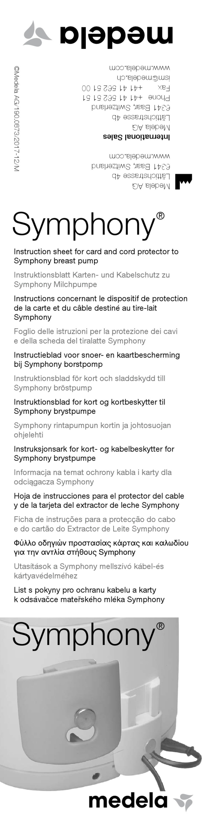 Medela Symphony instruction sheet