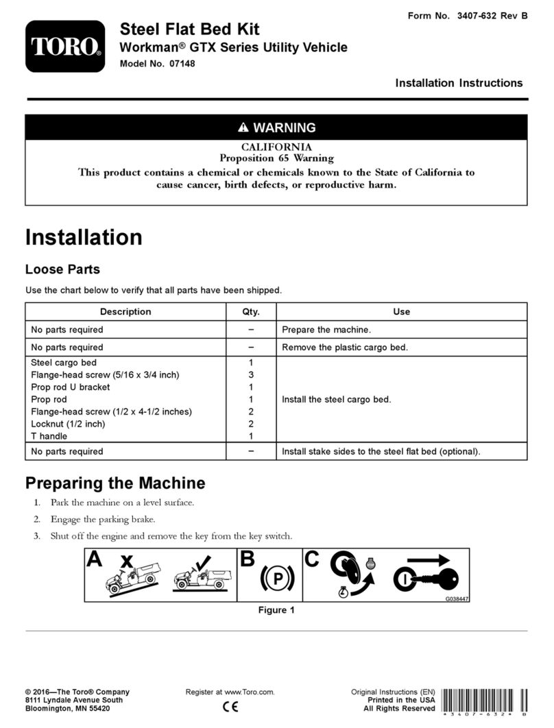 Toro Workman GTX Series installation instructions