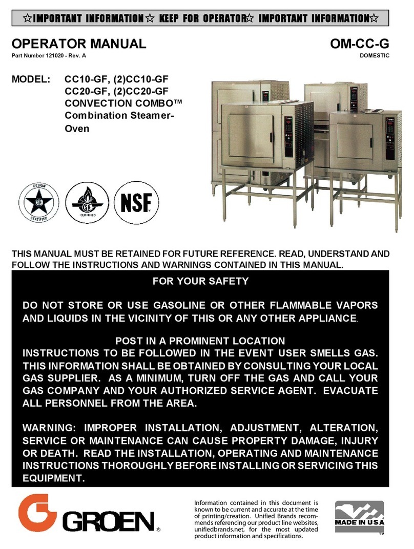 Groen CONVECTION COMBO OM-CC-G Series Operator's manual