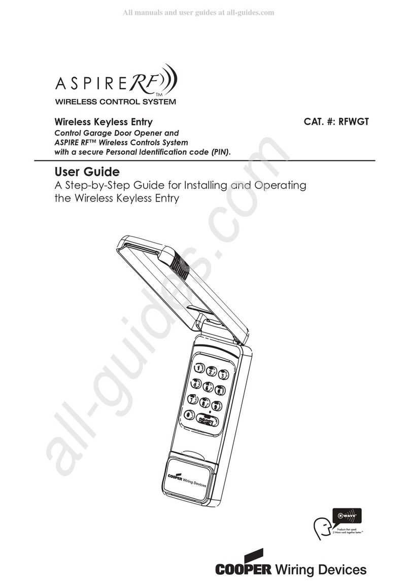 Cooper Wiring Devices ASPIRE RF RFWGT User manual