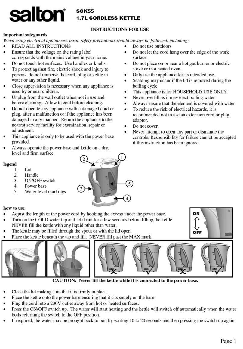 Salton SCK55 User manual