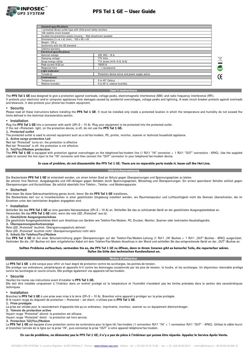 INFOSEC PFS Tel 1 GE user guide