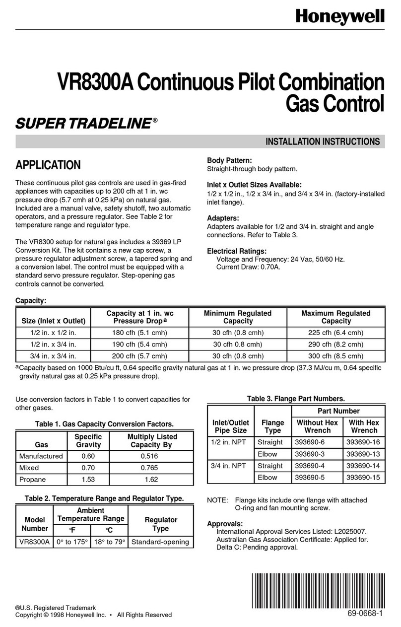 Honeywell SUPER TRADELINE VR8300A User manual Honeywell SUPER TRADELINE VR8300A User manual