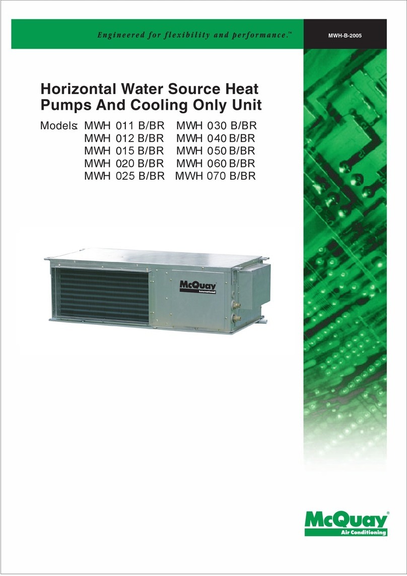 McQuay MWH011B User manual
