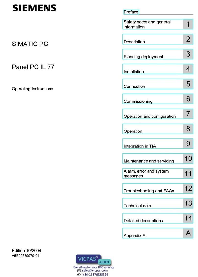 Siemens SIMATIC Panel PC IL 77 User manual