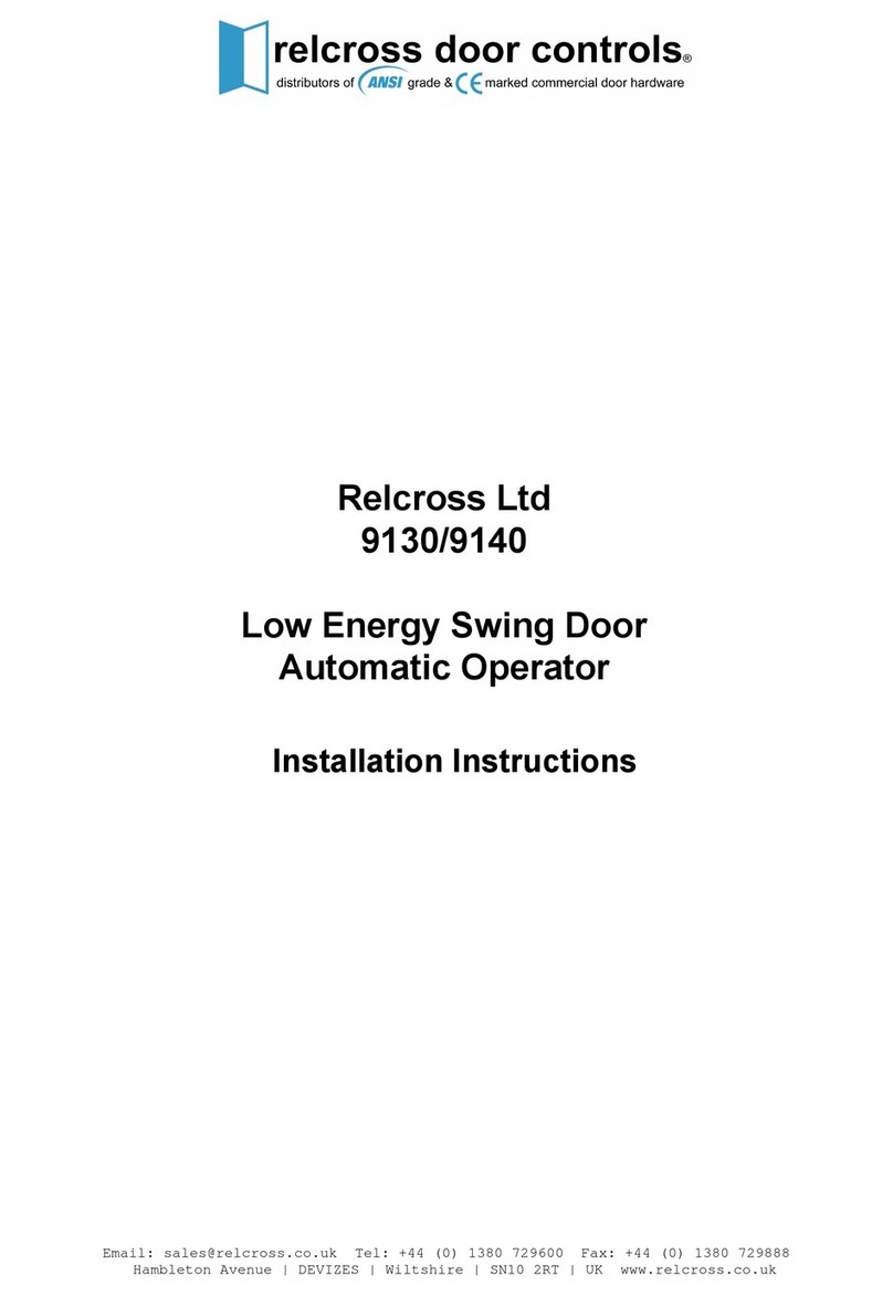 Relcross Door Controls 9130 installation instructions Relcross Door Controls 9130 installation instructions