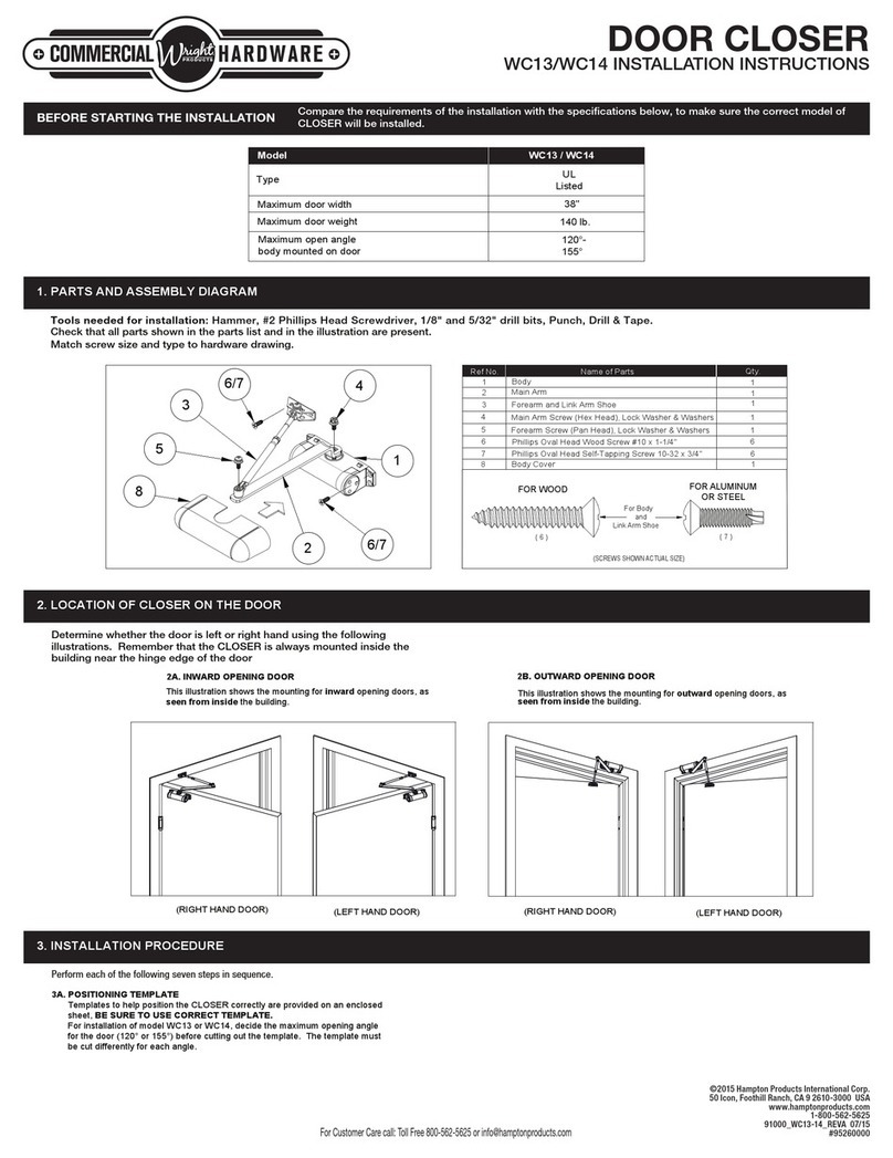WRIGHT WC13 User manual