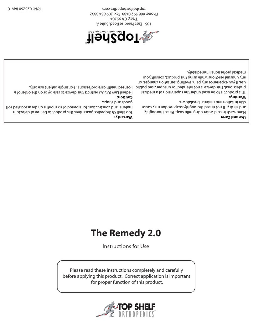 Top shelf Orthopedics Remedy 2.0 User manual