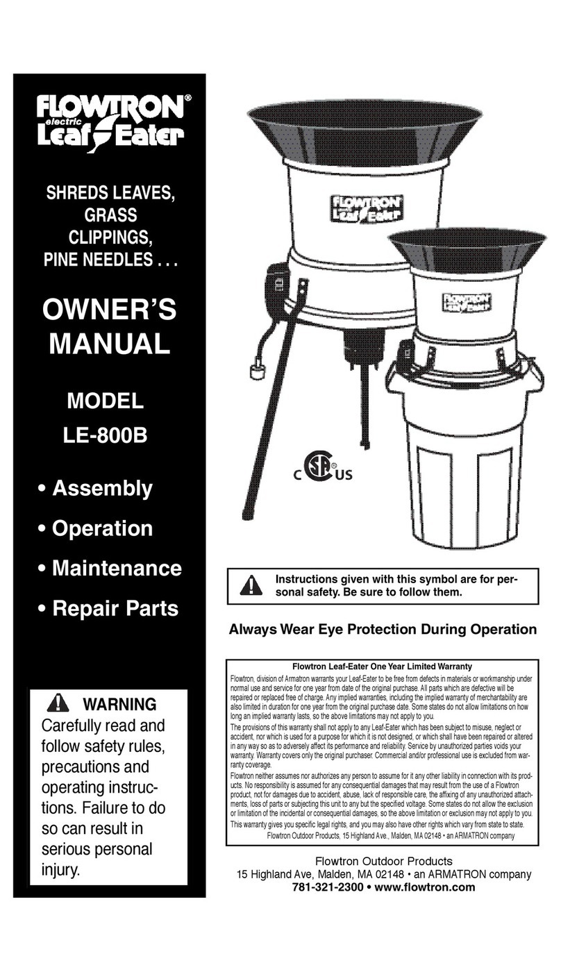 Flowtron LeafEater LE-800B owner's manual
