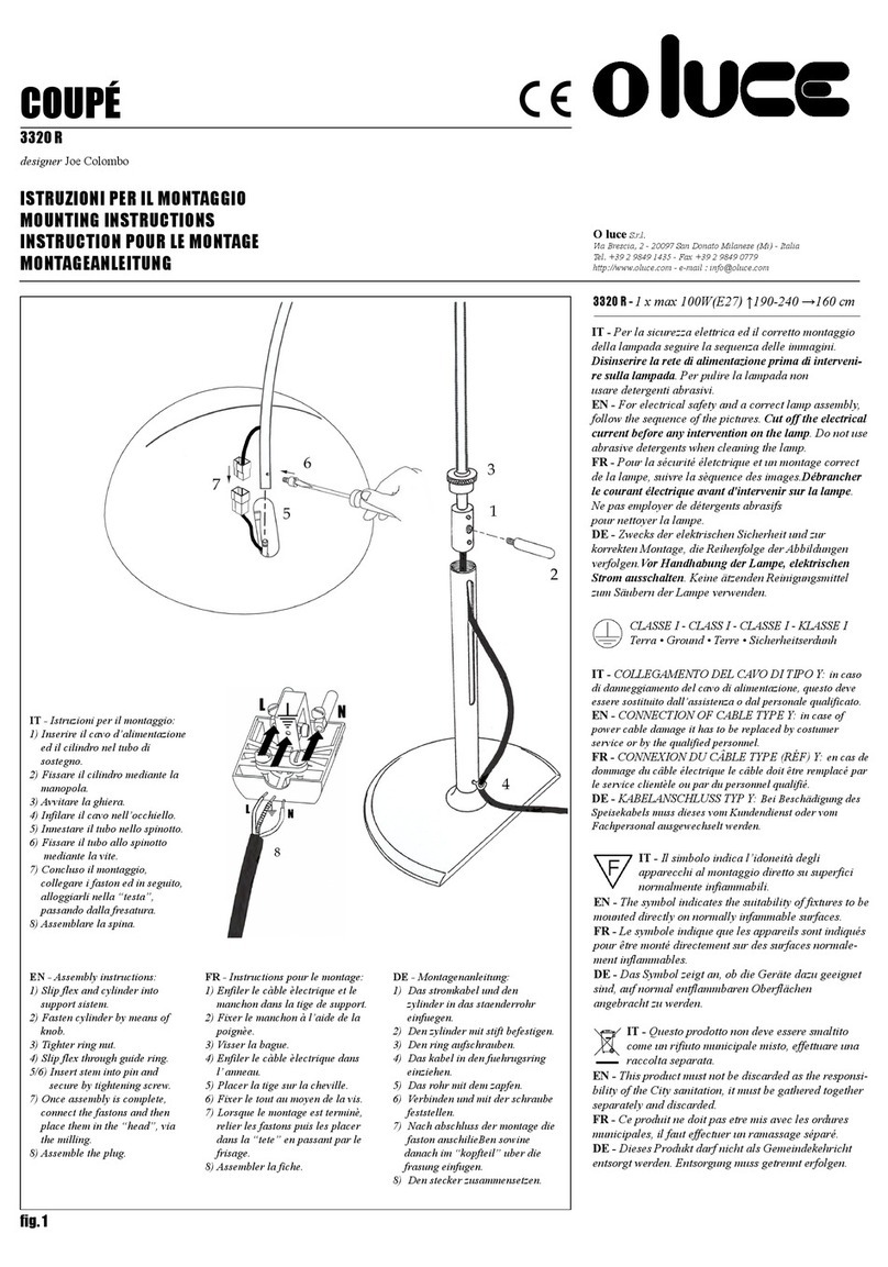 oluce COUPÉ 3320 R Mounting instructions