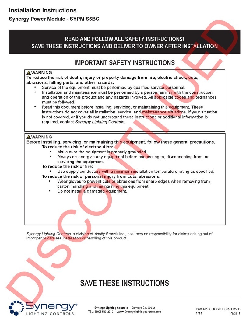 Synergy SYPM S5BC installation instructions Synergy SYPM S5BC installation instructions