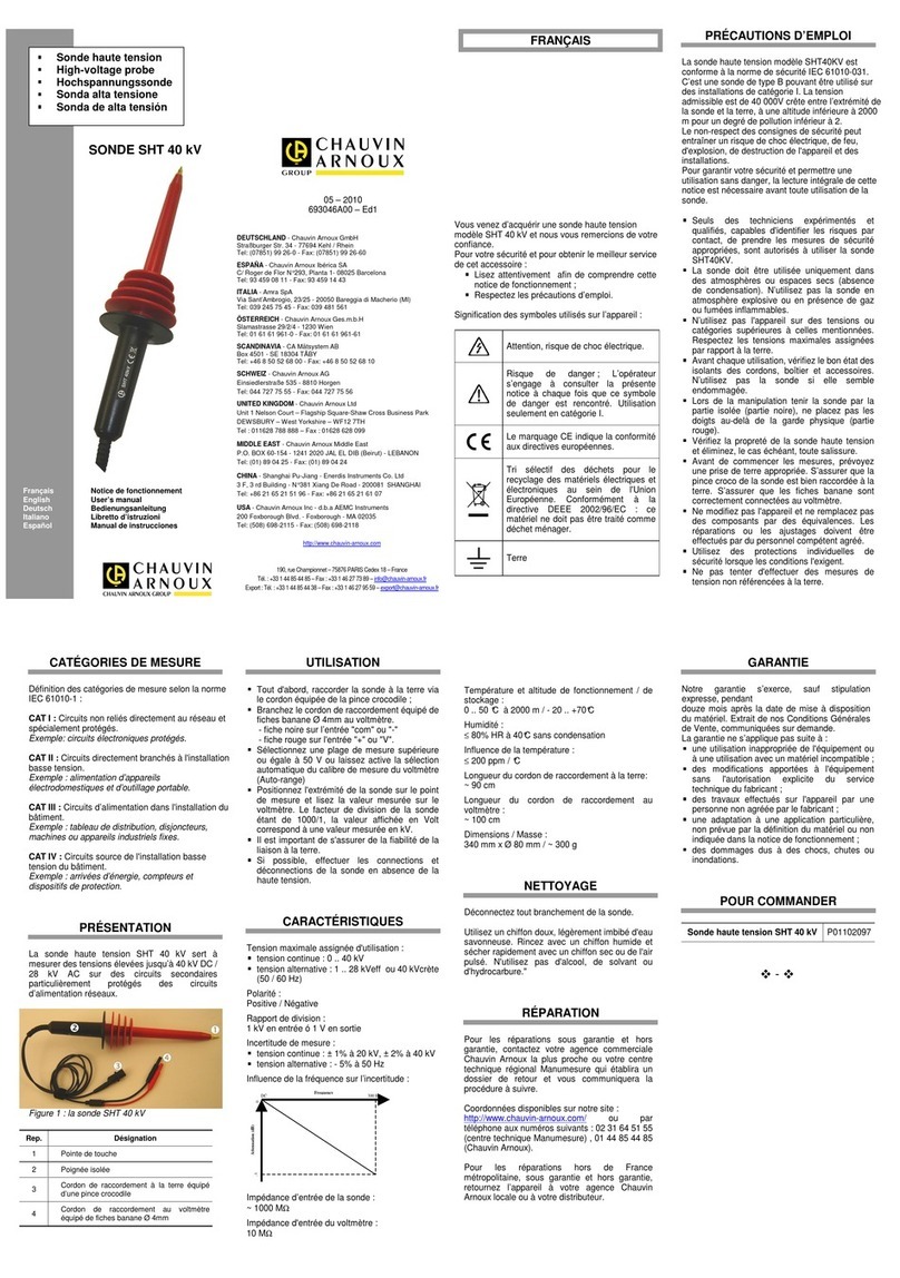 Chauvin Arnoux SHT40KV user manual