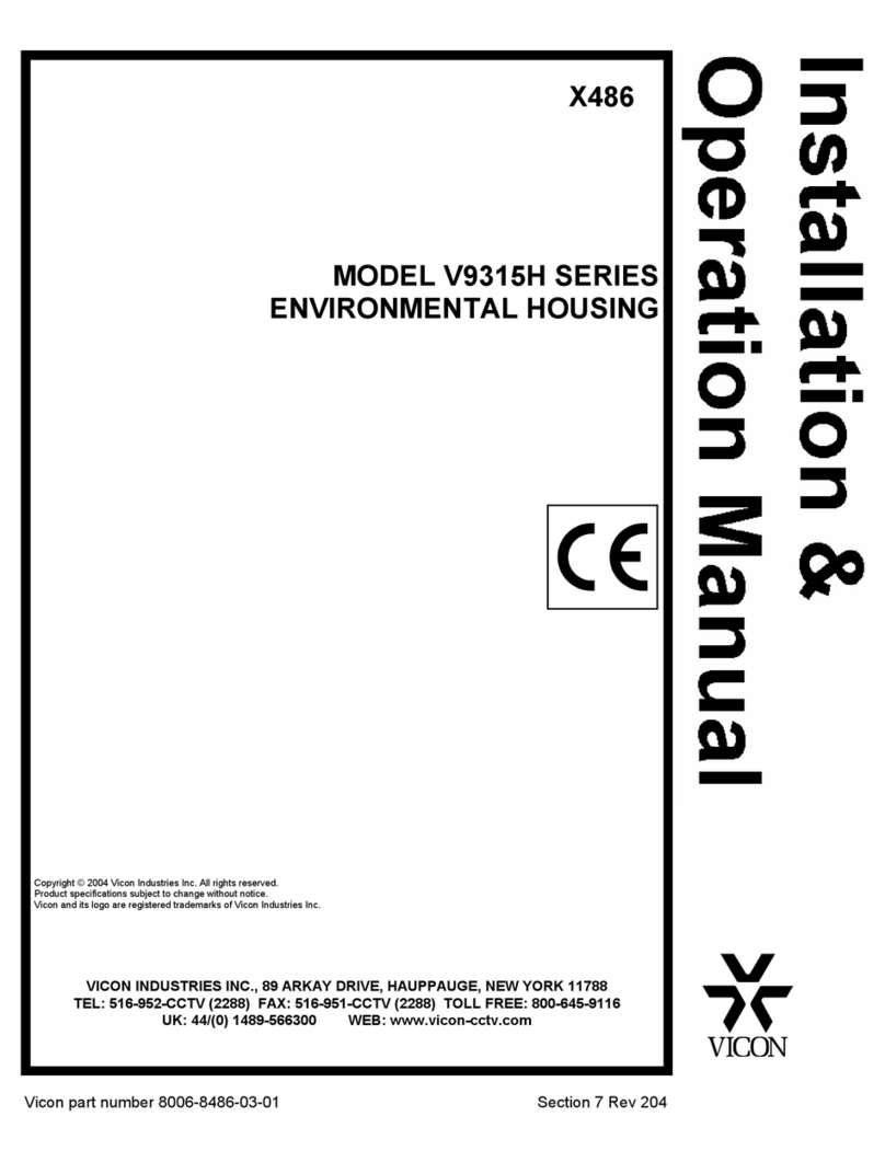Vicon V9315H Series User manual Vicon V9315H Series User manual