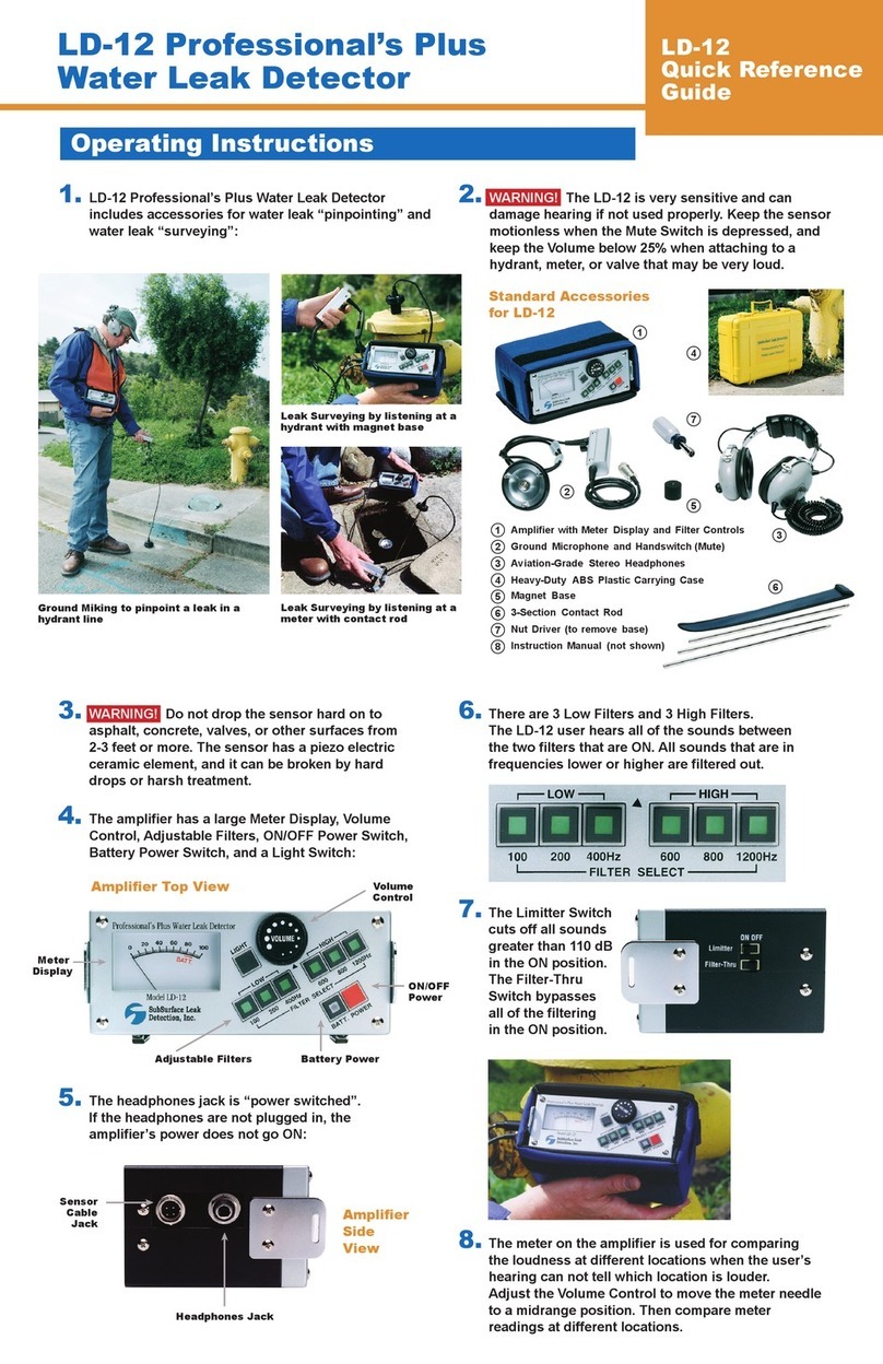 SubSurface Leak Detection LD-12 Professional's Plus operating instructions SubSurface Leak Detection LD-12 Professional's Plus operating instructions